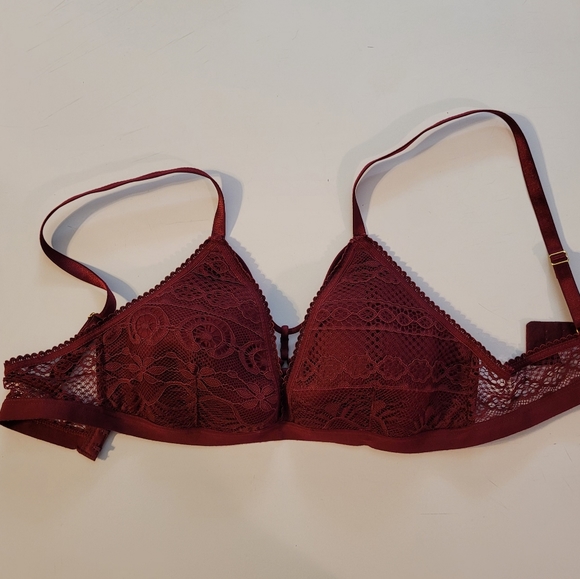 Front Cage Weave Merlot Bralette - Picture 2 of 11